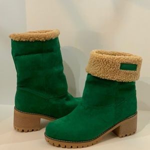 Konhill women mid calf faux fur boots